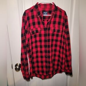 Faded glory 100% cotton long sleeve button down size large